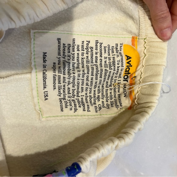 Aviator Nation & PELOTON 2024 5 STRIPE SWEATPANTS - VINTAGE WHITE NWOT - Picture 4 of 5